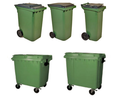 Contenedores de superficie Formato Verde de plasticos, carga trasera: PLASTIC